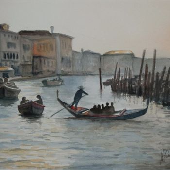 Peinture intitulée "Venise le Grand can…" par Henri Capell, Œuvre d'art originale