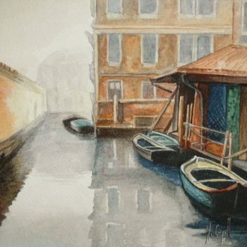 Peinture intitulée "Venise, canal dans…" par Henri Capell, Œuvre d'art originale