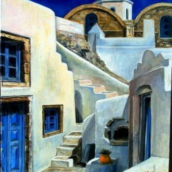 Painting titled "Santorin, Oia, le f…" by Henri Capell, Original Artwork