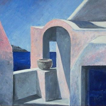 Peinture intitulée "Santorin - Firostef…" par Henri Capell, Œuvre d'art originale