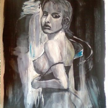 Painting titled "L'INGENUE" by Roland Cappiello, Original Artwork, Oil
