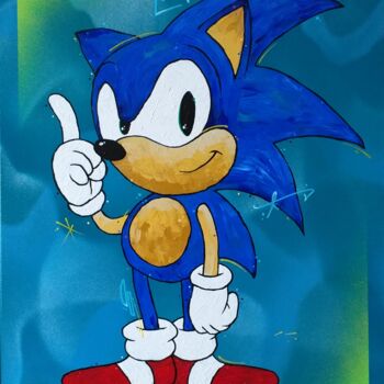 Painting titled "Sonic Street" by Captain Niglo, Original Artwork, Acrylic