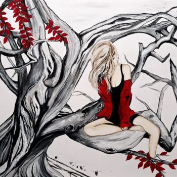 「Spirit of nature」というタイトルの絵画 Cara Indiaによって, オリジナルのアートワーク, アクリル ウッドストレッチャーフレームにマウント