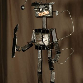 Sculpture titled "robot-1m-fer" by Caralmetal, Original Artwork