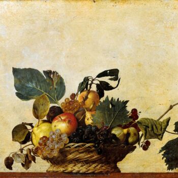 Schilderij getiteld "Corbeille de fruits" door Caravaggio, Origineel Kunstwerk, Olie