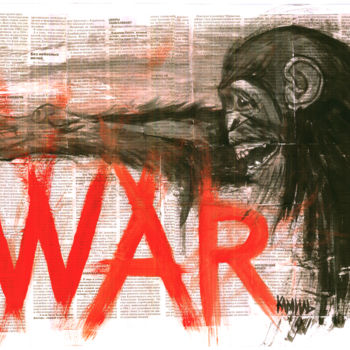 绘画 标题为“WAR” 由Kamil Valeev, 原创艺术品, 墨