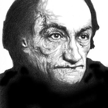 Dessin intitulée "Antonin Artaud" par Enrique Carceller Alcón, Œuvre d'art originale, Autre