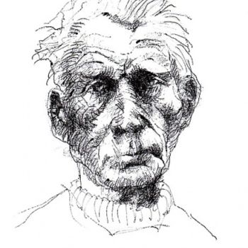 Drawing titled "Samuel Beckett" by Enrique Carceller Alcón, Original Artwork, Other