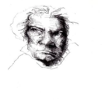 Dessin intitulée "Beethoven" par Enrique Carceller Alcón, Œuvre d'art originale, Autre