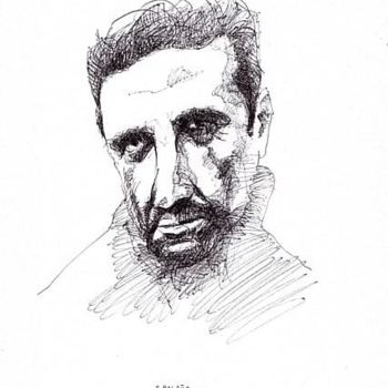 Tekening getiteld "Roberto Bolaño" door Enrique Carceller Alcón, Origineel Kunstwerk, Anders