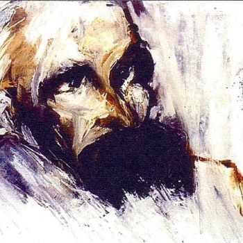 Painting titled "Friedrich Nietzsche" by Enrique Carceller Alcón, Original Artwork, Oil