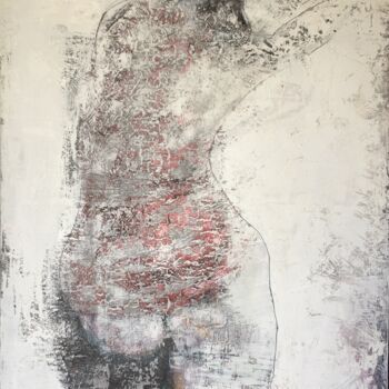 Painting titled "IL GRANDE NUDO" by Andrea Cardia, Original Artwork, Enamel Mounted on Wood Stretcher frame