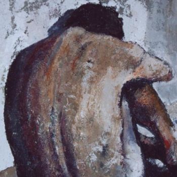 Pittura intitolato "l'uomo di spalle ..1" da Andrea Cardia, Opera d'arte originale