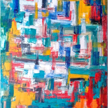 Painting titled "COLORS | Abstract" by Cardoso Manu, Original Artwork, Oil Mounted on Wood Stretcher frame
