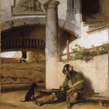 Pittura intitolato "La sentinelle" da Carel Fabritius, Opera d'arte originale, Olio