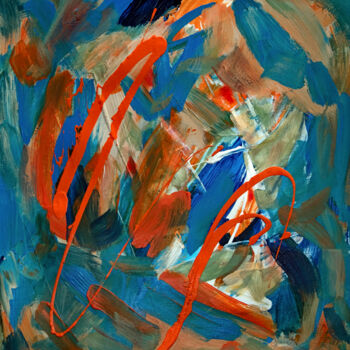 Schilderij getiteld "Splash of Orange" door Caren Keyser, Origineel Kunstwerk, Acryl