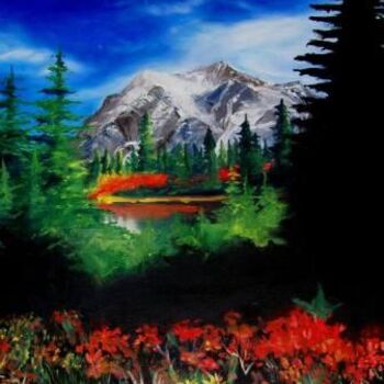 Painting titled "Snow capped" by Cari Smith, Original Artwork