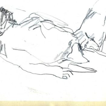 Drawing titled "Reclining man" by Niclas Lundqvist, Original Artwork