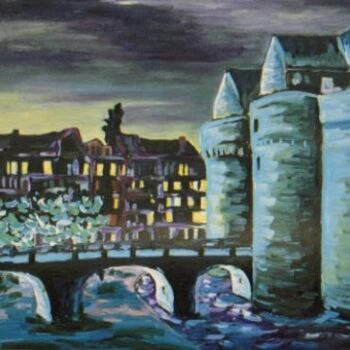 Painting titled "NANTES" by Carilu', Original Artwork, Oil