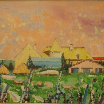 Painting titled "PAESAGGIO FRANCESE" by Carilu', Original Artwork, Oil