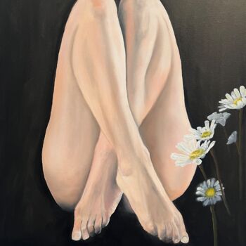 Peinture intitulée "The Innocent Daisy" par Carina Martins, Œuvre d'art originale, Huile