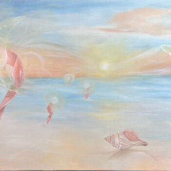 Painting titled "Kiss the Sound" by Carina Martins, Original Artwork, Oil