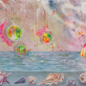 Peinture intitulée "Universe in a Aquar…" par Carina Martins, Œuvre d'art originale, Huile
