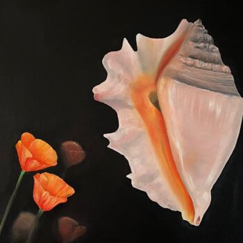 Malerei mit dem Titel "Golden Poppy by the…" von Carina Martins, Original-Kunstwerk, Öl