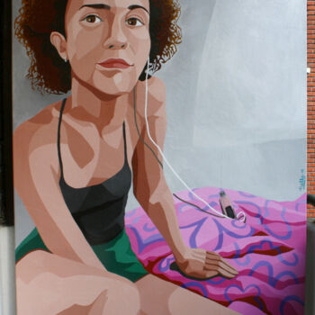 Schilderij getiteld "Jaane Capelle N'dia…" door Carine Capelle (Nelly), Origineel Kunstwerk, Acryl Gemonteerd op Frame voor…
