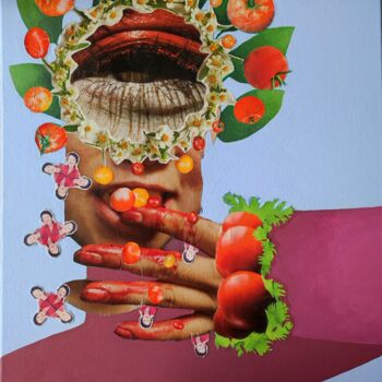 Collages intitulée "En saison c'est tom…" par Carine Capelle (Nelly), Œuvre d'art originale, Collages