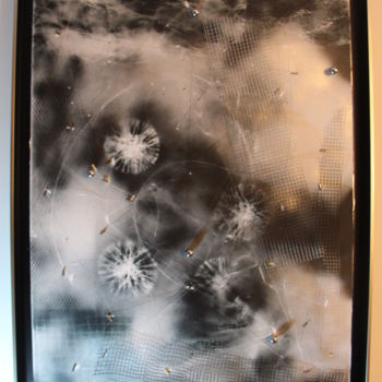 Картина под названием "Superpositions magn…" - Carine Nassor, Подлинное произведение искусства, Рисунок распылителем краски