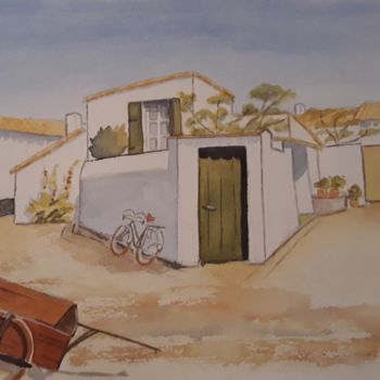 Painting titled "reve-de-vacances.jpg" by Carine Perez, Original Artwork, Watercolor