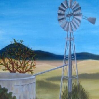 Painting titled "The Wind pump" by Carine B, Original Artwork