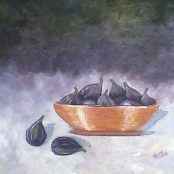 Painting titled "Small black figs" by Carine B, Original Artwork