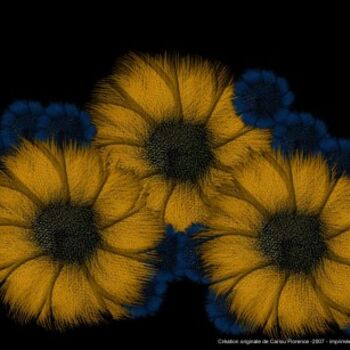 Arts numériques intitulée "Bouquet de fleurs" par Florence Cariou, Œuvre d'art originale