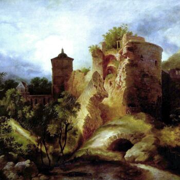 Peinture intitulée "La tour soufflée du…" par Carl Blechen, Œuvre d'art originale, Huile