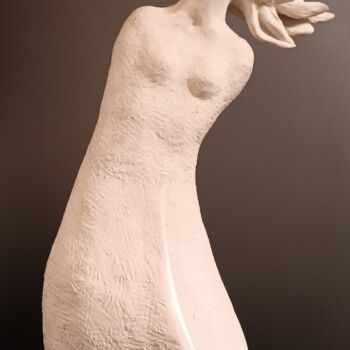 Sculptuur getiteld "Colpo di vento" door Carla Ballarini, Origineel Kunstwerk, Terra cotta