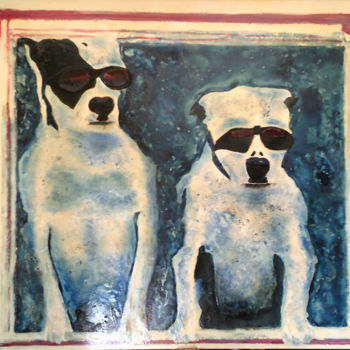 Schilderij getiteld "THE BLUES BROTHERS" door Carla Bertoli, Origineel Kunstwerk, Acryl