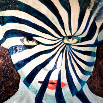 Schilderij getiteld "HYPNOTIC EYES" door Carla Bertoli, Origineel Kunstwerk, Acryl