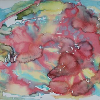 Pittura intitolato "Grande rosa" da Carla Favoino, Opera d'arte originale, Acquarello