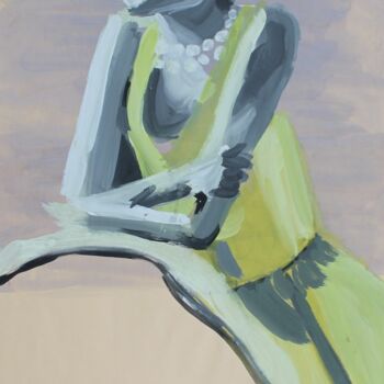Картина под названием "donna in giallo e p…" - Carla Favoino, Подлинное произведение искусства, Акрил