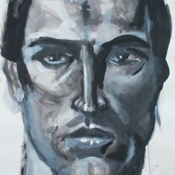 Pittura intitolato "ritratto di uomo" da Carla Favoino, Opera d'arte originale, Acrilico