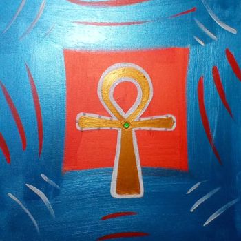 Peinture intitulée "Ankh" par Carla Obenat, Œuvre d'art originale, Acrylique