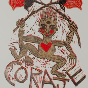 Printmaking titled "Que no nos falte co…" by Carla Vaccaro, Original Artwork, Linocuts