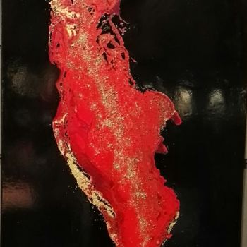Painting titled "Red island" by Carla Campea, Original Artwork, Acrylic