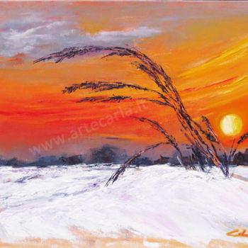 Painting titled "Il cuore nel cielo…" by Colombo, Original Artwork, Oil