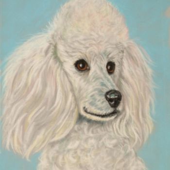 Painting titled "Poodle" by Carla J Connelly, Original Artwork, Oil