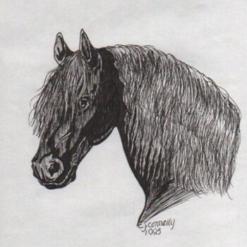 Malerei mit dem Titel "Horse Power" von Carla J Connelly, Original-Kunstwerk, Öl