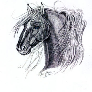 Pintura intitulada "Mustang Sally" por Carla J Connelly, Obras de arte originais, Óleo