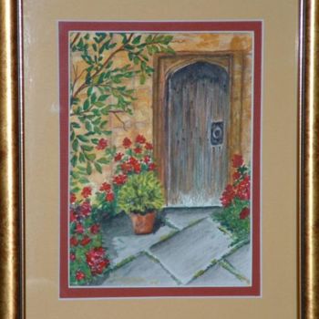 Peinture intitulée "Tuscan door framed" par Carla J Connelly, Œuvre d'art originale